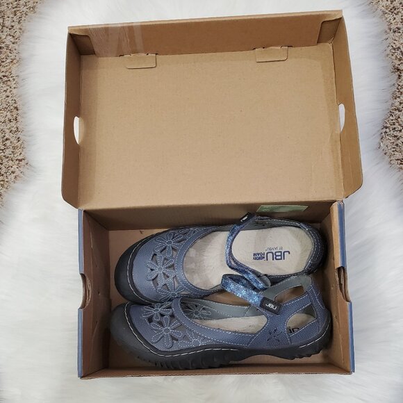JBU BY JAMBU Women's Mary Jane Wildflower Shoes in Denim Blue - Picture 7 of 8